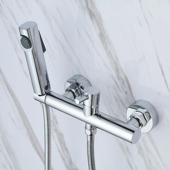 Chrome Toilet Portable Bidet Shower Set,brass Handheld Bidet spray ,With Solid Brass Hot and Cold Water Bidet Mixer valve
Chrome Toilet Portable Bidet Shower Set,brass Handheld Bidet spray ,With Solid Brass Hot and Cold Water Bidet Mixer valve