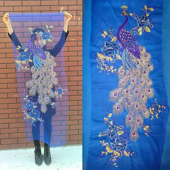 60*120cm large blue phoenix or peacock sequin embroidery applique patch as raw material for classic or performing clothes DIY
60*120cm large blue phoenix or peacock sequin embroidery applique patch as raw material for classic or performing clothes DIY