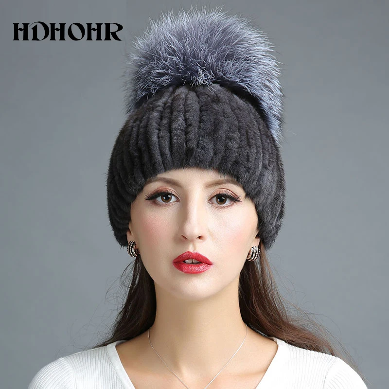 HDHOHR 2018 new winter fur hat for women genuine mink fur hat with silver fox fur crown knitted beanies fashion women fur caps
HDHOHR 2018 new winter fur hat for women genuine mink fur hat with silver fox fur crown knitted beanies fashion women fur caps