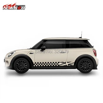 car styling Checkered union jack Flag Side Stripes graphic side doors vinyl decal fit any MINI Cooper car stickers and decals 
car styling Checkered union jack Flag Side Stripes graphic side doors vinyl decal fit any MINI Cooper car stickers and decals