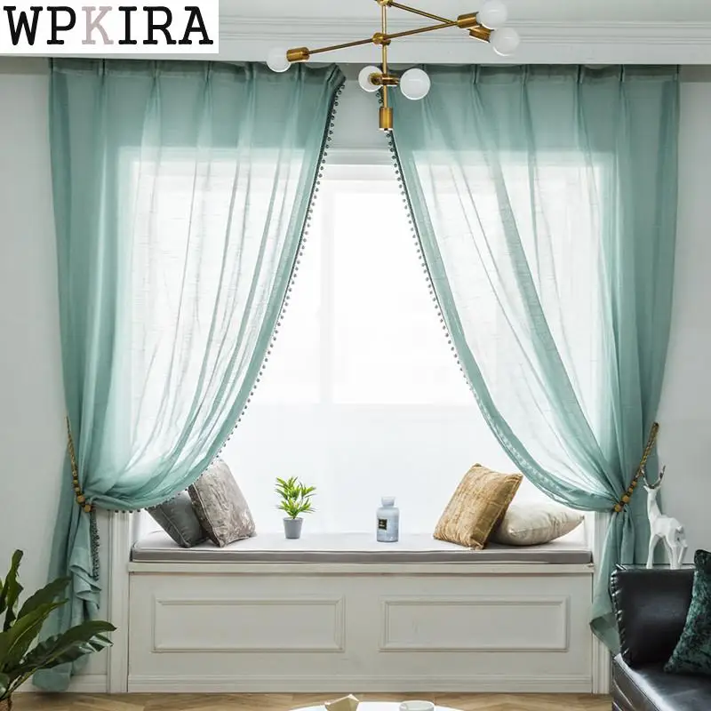 Blue Solid Tulle Curtains with beads for Bedroom Window Sheer Curtains Living Room Kitchen Modern Voile Curtain Drapes S126&30
Blue Solid Tulle Curtains with beads for Bedroom Window Sheer Curtains Living Room Kitchen Modern Voile Curtain Drapes S126&30