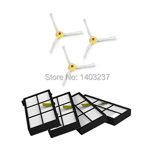 4 x HEPA Filter 3 x 3-armed Side Brush For iRobot Roomba 800 series 870 880 900 series 980 Vacuum Cleaning Accessory
4 x HEPA Filter 3 x 3-armed Side Brush For iRobot Roomba 800 series 870 880 900 series 980 Vacuum Cleaning Accessory