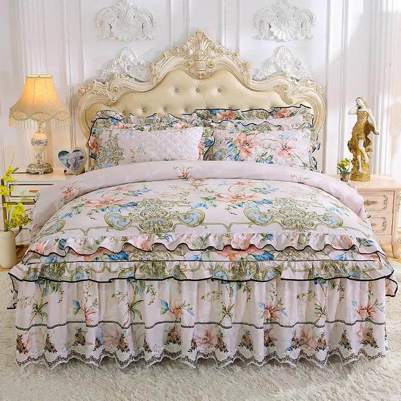 Lotus Princess Ruffles Tencel Bed Set Floral Birds print Girls Bedding Set Korean Style Bed Cover Set Twin Full Queen King size 
Lotus Princess Ruffles Tencel Bed Set Floral Birds print Girls Bedding Set Korean Style Bed Cover Set Twin Full Queen King size