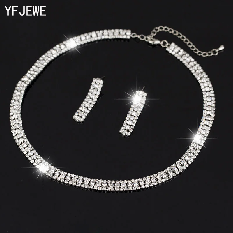 YFJEWE Hot Sale Women Wedding Bridal Silver Plated Necklace Earrings Jewelry Woman Crystal Rhinestone Beads Jewelry Sets N174
YFJEWE Hot Sale Women Wedding Bridal Silver Plated Necklace Earrings Jewelry Woman Crystal Rhinestone Beads Jewelry Sets N174