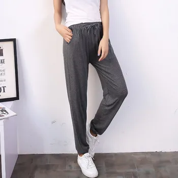 Women Classic High Elastic Waist Harem Pants Korean Female Fashion Slim Solid Color Drawstring Ankle-length Pants P2
Women Classic High Elastic Waist Harem Pants Korean Female Fashion Slim Solid Color Drawstring Ankle-length Pants P2