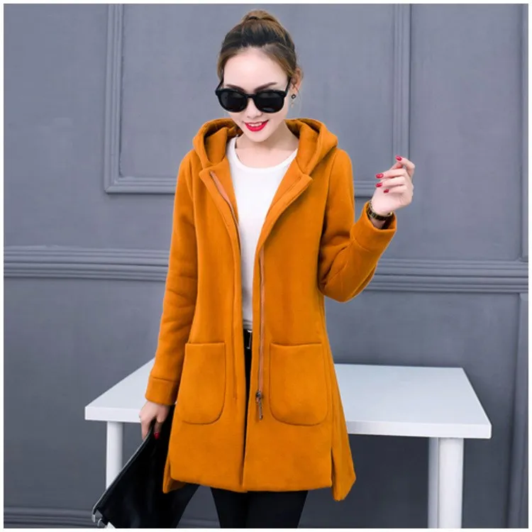 Autumn Solid Hoodies Thicken Coat Cotton Casual Pocket Blends Overcoat Ladies Loose Student Wool Outwear
Autumn Solid Hoodies Thicken Coat Cotton Casual Pocket Blends Overcoat Ladies Loose Student Wool Outwear