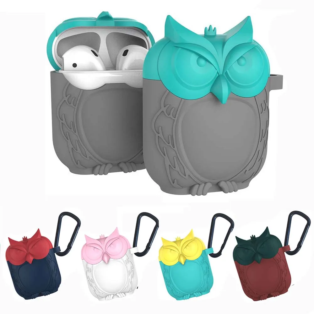 For Apple Airpods Fashion Owl Shape Silicone Bluetooth Earphone Case wiht Hooks Protective Cover Skin for Air Pods Charging Box
For Apple Airpods Fashion Owl Shape Silicone Bluetooth Earphone Case wiht Hooks Protective Cover Skin for Air Pods Charging Box