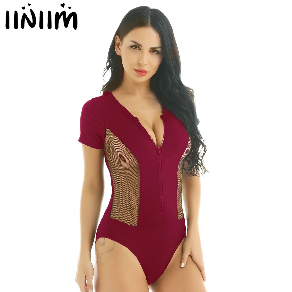 Womens One Piece Swimsuit Summer Party Bodycon Front Zipper Two Sides Fishnet Splice Solid Bathing Suits Swimwear Sexy Bodysuit
Womens One Piece Swimsuit Summer Party Bodycon Front Zipper Two Sides Fishnet Splice Solid Bathing Suits Swimwear Sexy Bodysuit