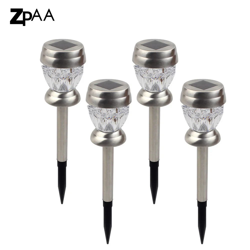 ZPAA 4PCS Stainless Steel Solar Lawn Light Garden Solar Power Light Outdoor Solar Lamp For Outdoor Landscape Yard