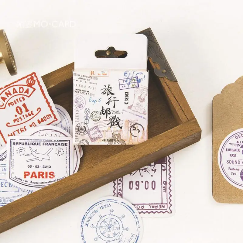 45 Pcs/box Retro Travel postmark DIY Memo Pad Scrapbooking Diary Sticker Planner Decorations Album Stick Label School Stationery
45 Pcs/box Retro Travel postmark DIY Memo Pad Scrapbooking Diary Sticker Planner Decorations Album Stick Label School Stationery