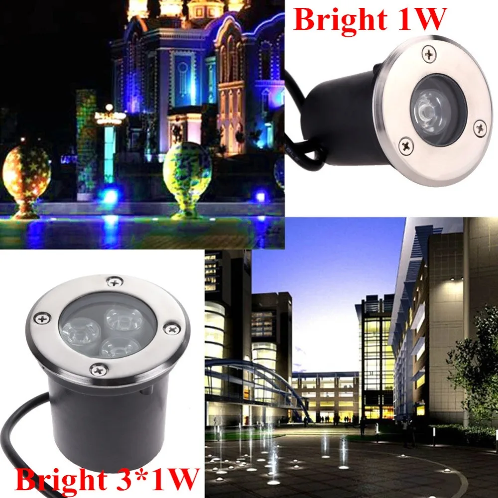 Image 50X DC 12V Waterproof LED Underground Lights IP67 Recessed Step Lamps Patio Paver Plinth Outdoor Lighting 1W 3W LED Buried Light