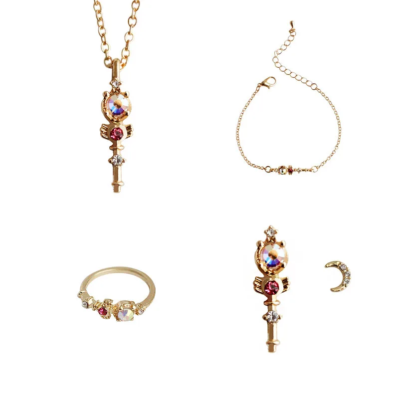 Beauty Girl Series heart Love Wings Key metal Sailor Moon crystal necklace For Women jewelry
Beauty Girl Series heart Love Wings Key metal Sailor Moon crystal necklace For Women jewelry