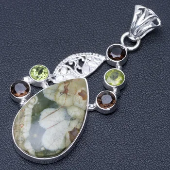 Natural Ocean Jasper,Peridot and Smoky Quartz Punk Style 925 Sterling Silver Pendant 2 1/4" Q0795
Natural Ocean Jasper,Peridot and Smoky Quartz Punk Style 925 Sterling Silver Pendant 2 1/4" Q0795