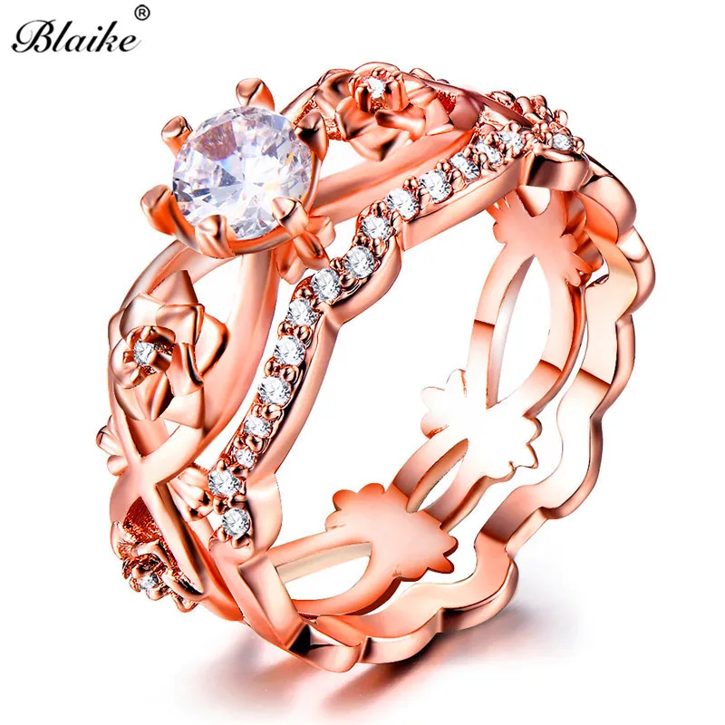 Blaike White AAA Zircon Flower Ring Sets for Women Unique Plant Jewelry Vintage Fashion Rose Gold Filled Birthstone Double Rings
Blaike White AAA Zircon Flower Ring Sets for Women Unique Plant Jewelry Vintage Fashion Rose Gold Filled Birthstone Double Rings