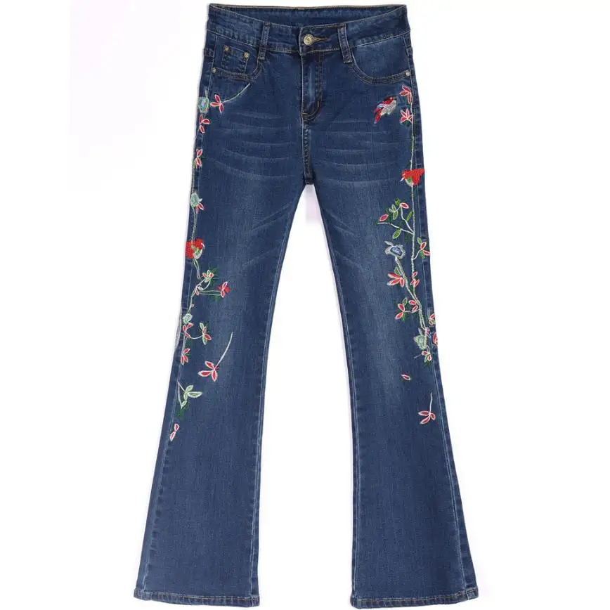 9xl Stretch embroidery flowers jeans large size mid waist long trousers flare pants
9xl Stretch embroidery flowers jeans large size mid waist long trousers flare pants