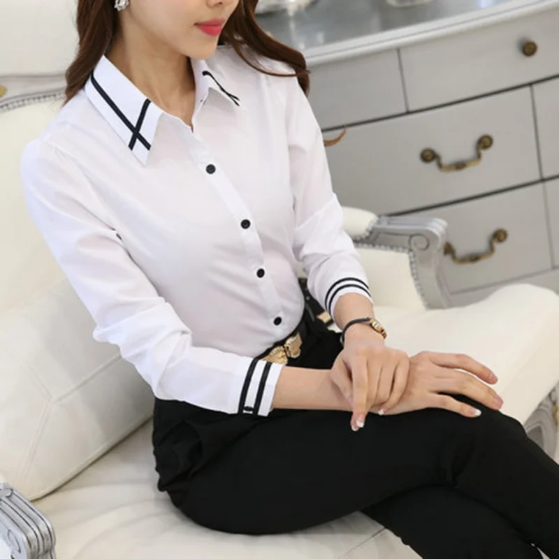 Hot 2019 M-5XL plus size blouse Fashion White Blue Formal Elegant Shirt Office Lady Turn-down Collar Female Shirt Ladies tops
Hot 2019 M-5XL plus size blouse Fashion White Blue Formal Elegant Shirt Office Lady Turn-down Collar Female Shirt Ladies tops