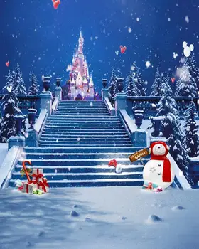 Snow winter Castle Tree Snowman Staircase Gift photo Vinyl cloth Computer printed christmas photography studio background
Snow winter Castle Tree Snowman Staircase Gift photo Vinyl cloth Computer printed christmas photography studio background
