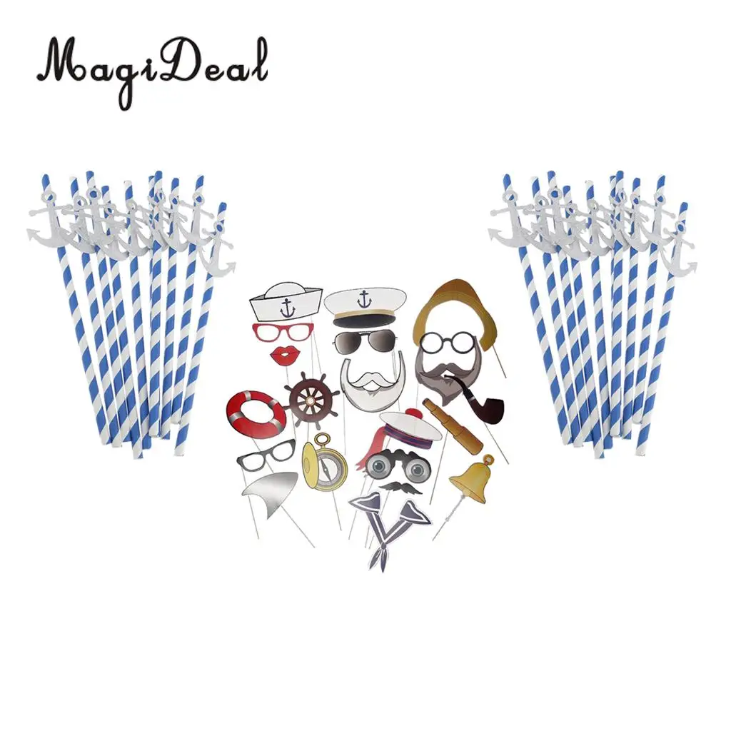 Captain Sailor Photo Booth Props Navy Maritim Background+20x Paper Nautical Anchor Drinking Straws Birthday Party Decoration
Captain Sailor Photo Booth Props Navy Maritim Background+20x Paper Nautical Anchor Drinking Straws Birthday Party Decoration