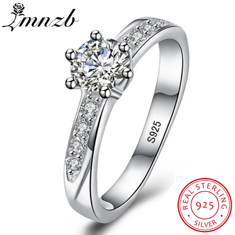 LMNZB 100% Original Solid 925 Silver Rings For Women 6mm CZ Zircon Engagement Ring Fashion Crystal Jewelry Wedding Rings LR04801
LMNZB 100% Original Solid 925 Silver Rings For Women 6mm CZ Zircon Engagement Ring Fashion Crystal Jewelry Wedding Rings LR04801