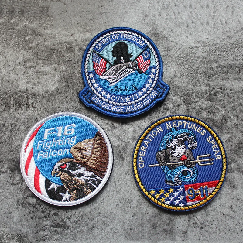 USA Embroidery Morale Magic Sticker F16 Fighting Falcon Washington USS George Neptune Spear Action Tactical Badge Patch
USA Embroidery Morale Magic Sticker F16 Fighting Falcon Washington USS George Neptune Spear Action Tactical Badge Patch