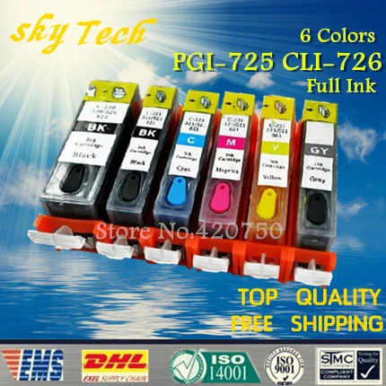6PK Full ink Refillable Cartridges suit for PGI725 CLI726, Suit for canon IP4870 IP4970 MG6170 MG5170 MG6270 etc ,with ARC chips
6PK Full ink Refillable Cartridges suit for PGI725 CLI726, Suit for canon IP4870 IP4970 MG6170 MG5170 MG6270 etc ,with ARC chips