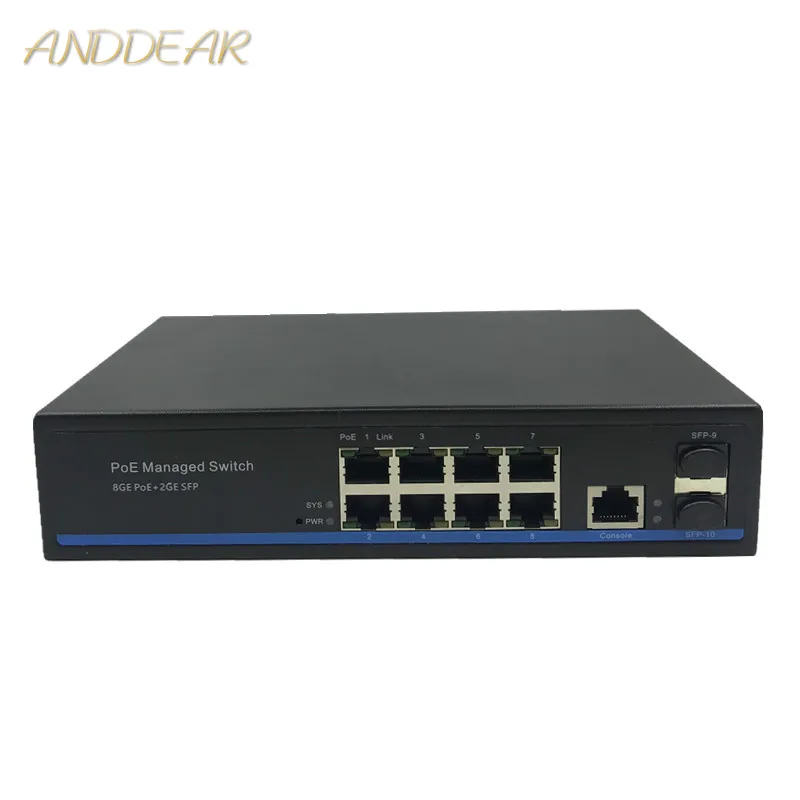 Управление 8 портов 10/100 Мбит/с коммутатор Ethernet с поддержкой PoE управляемый 2