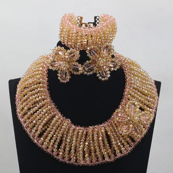 Shiny Gold/Champagne Beaded Chunky Costume Jewelry Set Handmade Women Ceremony Crystal Party Engagement Jewelry Set Free QW760
Shiny Gold/Champagne Beaded Chunky Costume Jewelry Set Handmade Women Ceremony Crystal Party Engagement Jewelry Set Free QW760