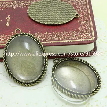 Sweet Bell wholesale (5 set/lot) Antique Bronze Oval 30*40mm Cabochon Pendant Settings + Clear Glass Cabochons
Sweet Bell wholesale (5 set/lot) Antique Bronze Oval 30*40mm Cabochon Pendant Settings + Clear Glass Cabochons