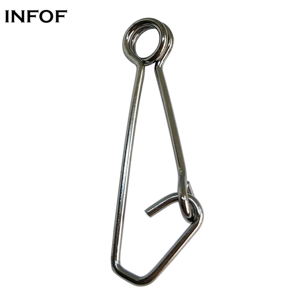 

INFOF 200pcs/lot Fishing Snap Clips New Hooked Snap Stainless Steel Fishing Connector Carp Swivel Hook Feeder Accessories