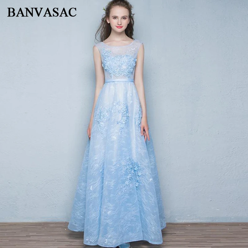 BANVASAC 2018 O Neck Lace Appliques A Line Long Evening Dresses Party Pearls Flowers Sash Illusion Zipper Back Prom Gowns
BANVASAC 2018 O Neck Lace Appliques A Line Long Evening Dresses Party Pearls Flowers Sash Illusion Zipper Back Prom Gowns