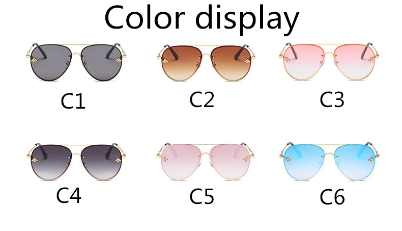 ASOUZ 2019 new fashion ladies sunglasses UV400 metal oval frame bee sunglasses classic brand design sports driving sunglasses (11)