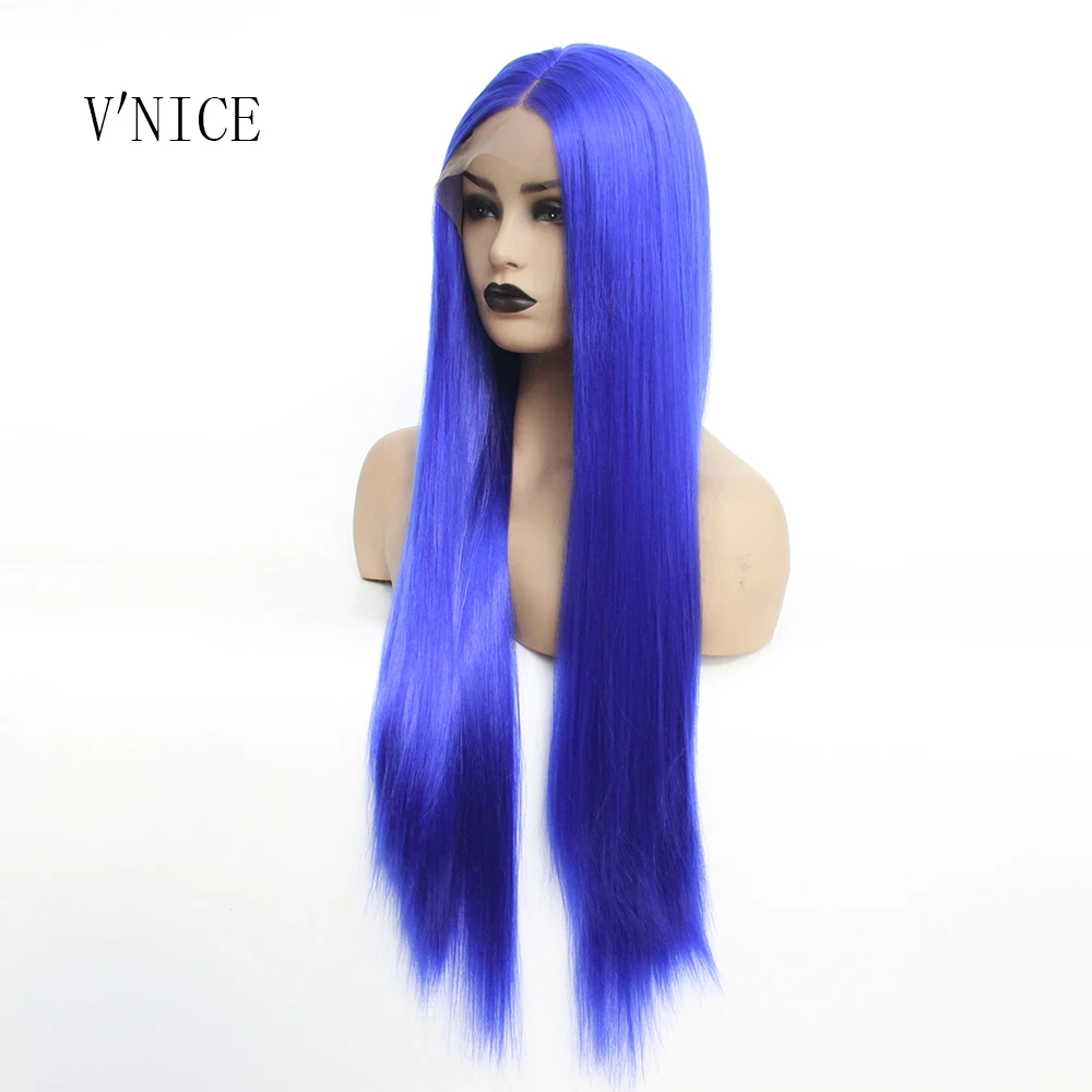 V'NICE Realistic Looking Long Straight Blue Color Wig Gluelesss Heat Resistant Fiber Synthetic Lace Front Wig for Women
V'NICE Realistic Looking Long Straight Blue Color Wig Gluelesss Heat Resistant Fiber Synthetic Lace Front Wig for Women