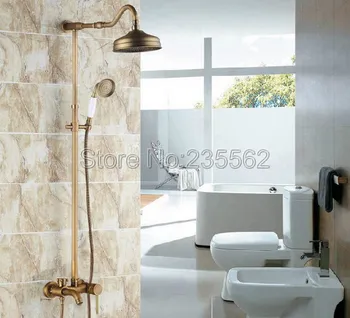 Antique Brass Single Handle Rain Shower Faucet Set Wall Mounted Bathtub Mixer Tap + Rainfall Shower Heads + Hand Spray lrs224
Antique Brass Single Handle Rain Shower Faucet Set Wall Mounted Bathtub Mixer Tap + Rainfall Shower Heads + Hand Spray lrs224