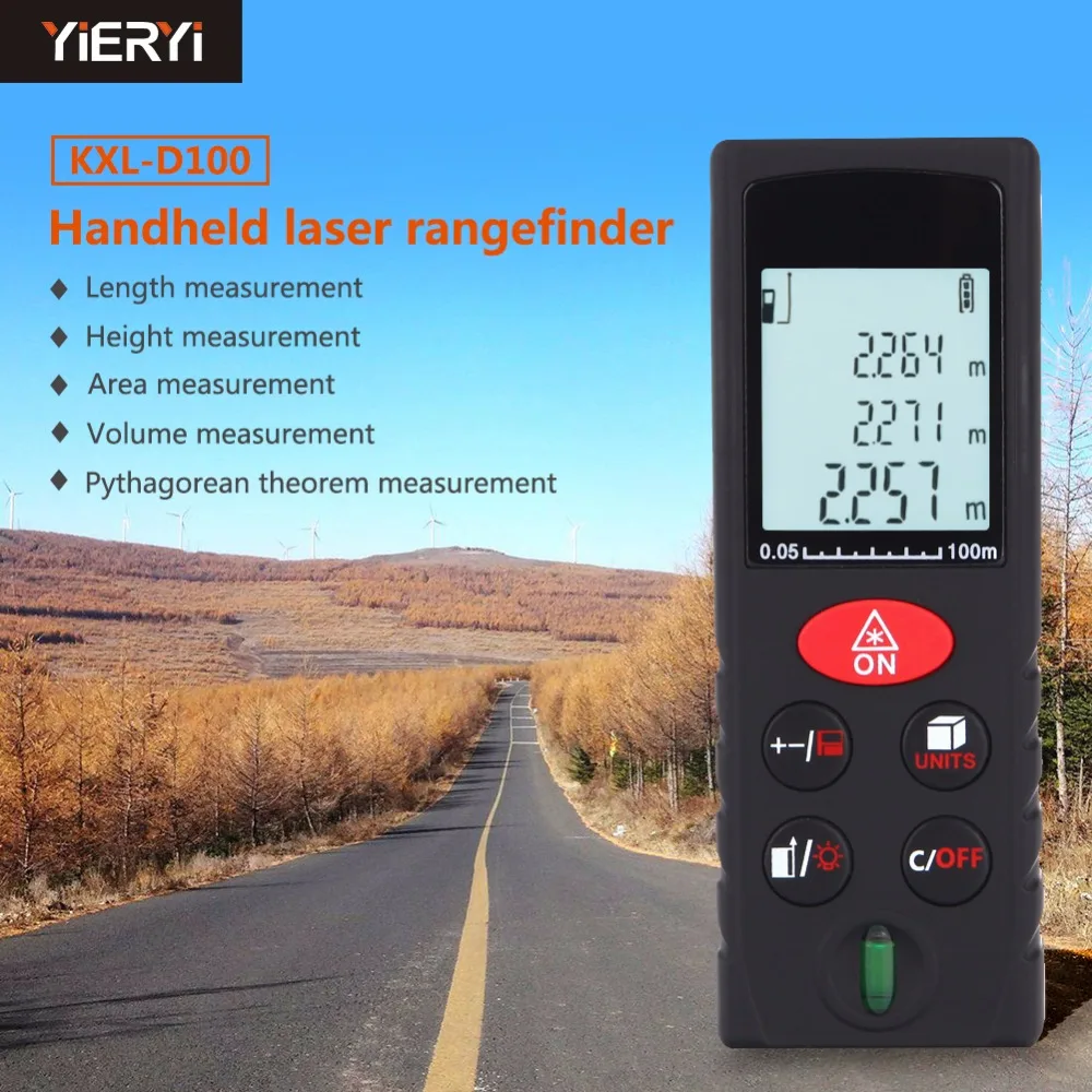 

2017 New KXL-D100 Mini Digital 100m Laser Distance Meter Laser Rangefinder Accuracy 2mm Maximum Measuring Distance 100m Arrival