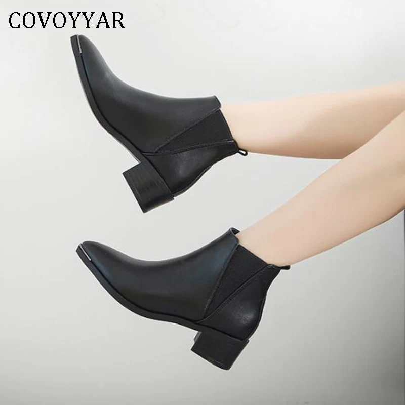 COVOYYAR 2019 Quality Ankle Boots Woman Fashion Autumn Shoes Woman British Pointed Toe Thick Heel Punk Short Booties WBS034
COVOYYAR 2019 Quality Ankle Boots Woman Fashion Autumn Shoes Woman British Pointed Toe Thick Heel Punk Short Booties WBS034