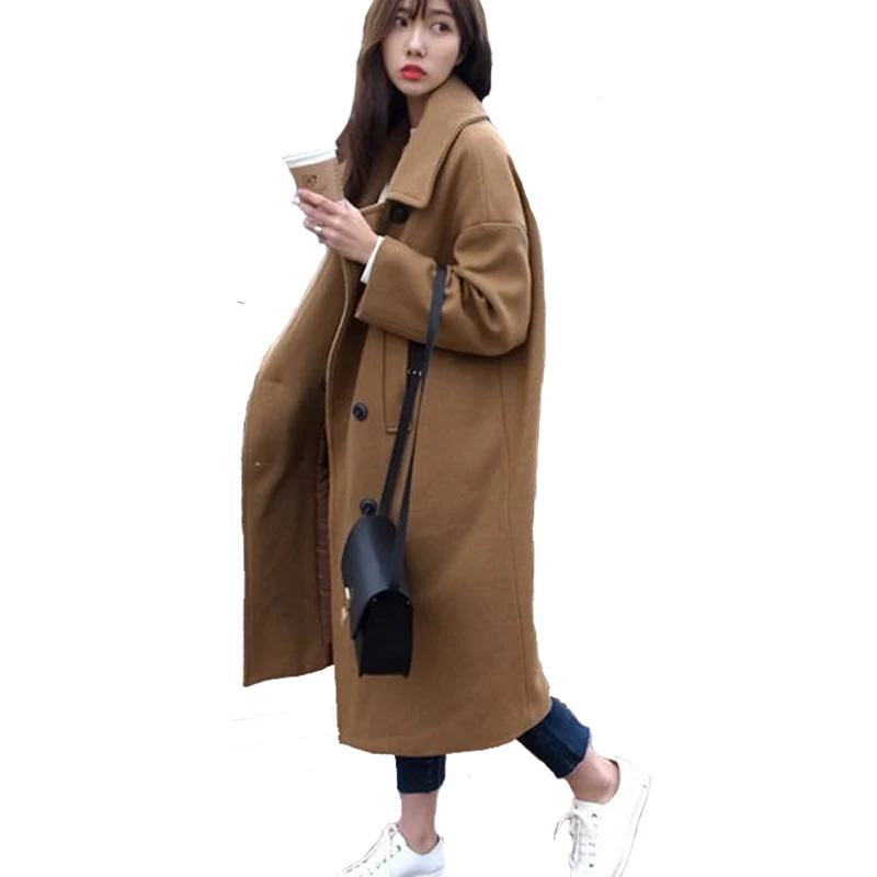 2016 Winter Fashion Women New Coat Long sleeve X-Long High quality Wool Coat Loose Super Warm Woolen Coat Women D77
2016 Winter Fashion Women New Coat Long sleeve X-Long High quality Wool Coat Loose Super Warm Woolen Coat Women D77