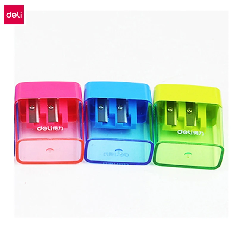 Deli Pencil Sharpener Candy Color Plastic Transparent Double 2 Hole Pencil Sharpener Cute Stationery Office School Supplies
Deli Pencil Sharpener Candy Color Plastic Transparent Double 2 Hole Pencil Sharpener Cute Stationery Office School Supplies