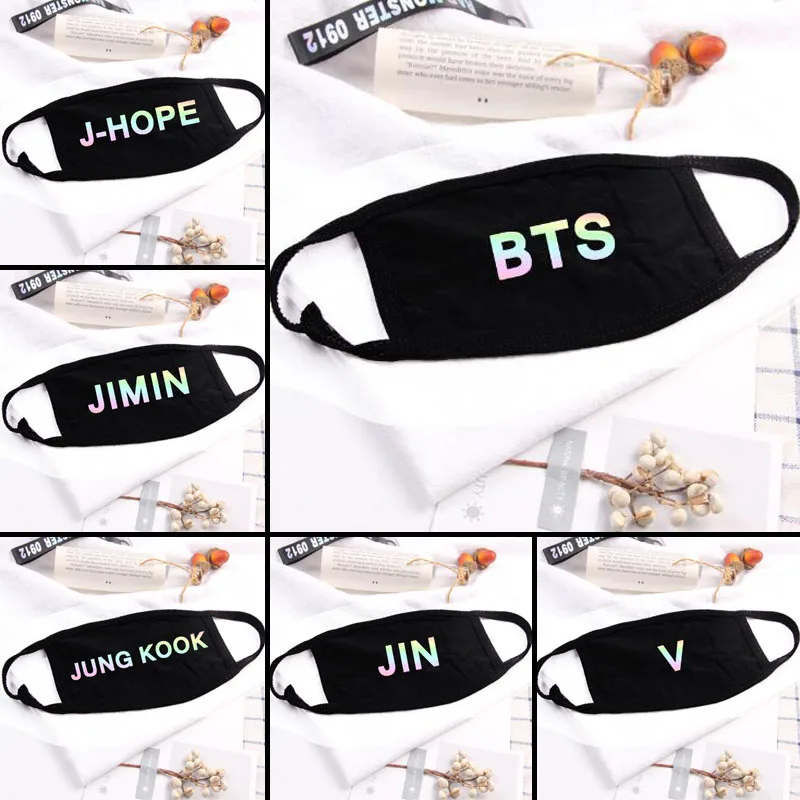 Kpop BTS Mouth Masks Jimin Jung Kook J-Hope Suga Jin V Rap Monster Letters Print Laser Face Muffle Respirator Cotton Party Mask
Kpop BTS Mouth Masks Jimin Jung Kook J-Hope Suga Jin V Rap Monster Letters Print Laser Face Muffle Respirator Cotton Party Mask