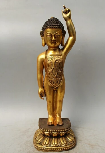 17" Tibet Tibetan Buddhism Bronze Gild young Shakyamuni Amitabha Buddha Statue Copper garden decoration
17" Tibet Tibetan Buddhism Bronze Gild young Shakyamuni Amitabha Buddha Statue Copper garden decoration