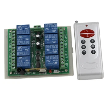 DC12V 8 CH 8CH Radio Controller RF Wireless Remote Control Switch System 315/433 Mhz Transmitter and Receiver 3060
DC12V 8 CH 8CH Radio Controller RF Wireless Remote Control Switch System 315/433 Mhz Transmitter and Receiver 3060