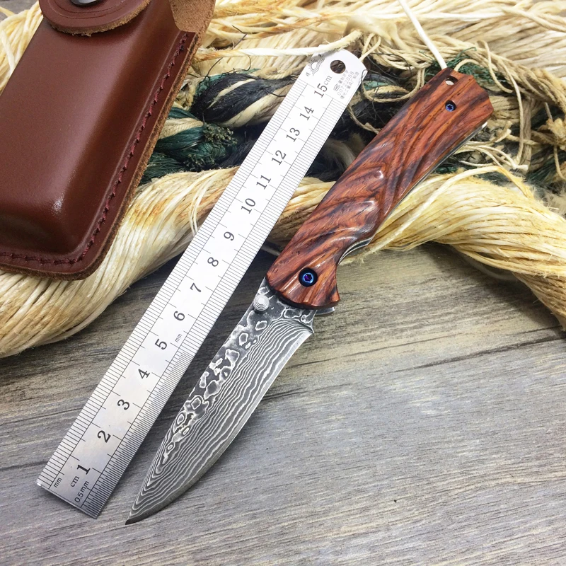cool mini pocket knife small wood handle key chain knife portable EDC tool hunting knife survival folding knife Damascus blade
cool mini pocket knife small wood handle key chain knife portable EDC tool hunting knife survival folding knife Damascus blade