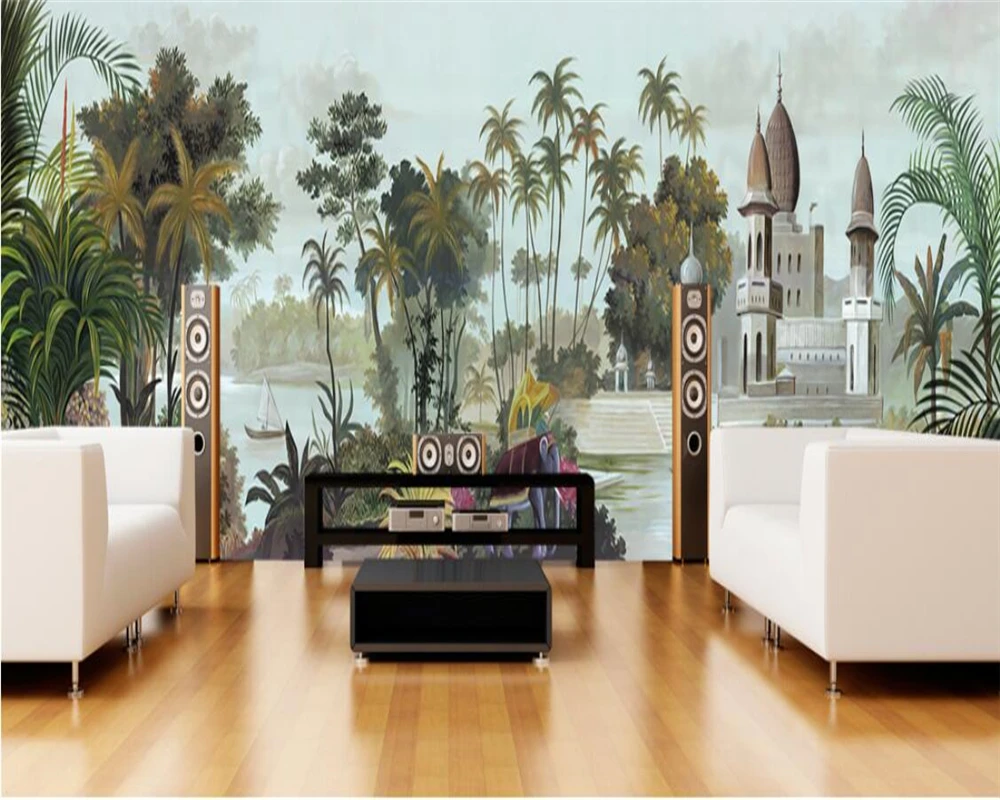 Beibehang Custom 3D Wallpaper European Retro Vintage Hand Drawn Southeast Asia Rainforest Elephant Castle mural 3d wallpaper
Beibehang Custom 3D Wallpaper European Retro Vintage Hand Drawn Southeast Asia Rainforest Elephant Castle mural 3d wallpaper