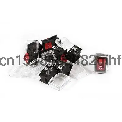 

10 Pcs RY1-101 AC 125V/10A 250V/6A 2Pin SPST ON-OFF Rocker Switches w Cover