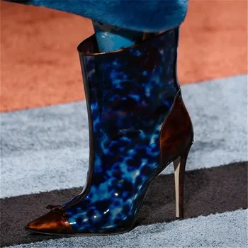 Popular Trend PVC Pointed Toe Ankle Boots Women Lady Runway Design Thin High Heels Shoes Women Fashion Catwalk Womens Boots 2018
Popular Trend PVC Pointed Toe Ankle Boots Women Lady Runway Design Thin High Heels Shoes Women Fashion Catwalk Womens Boots 2018