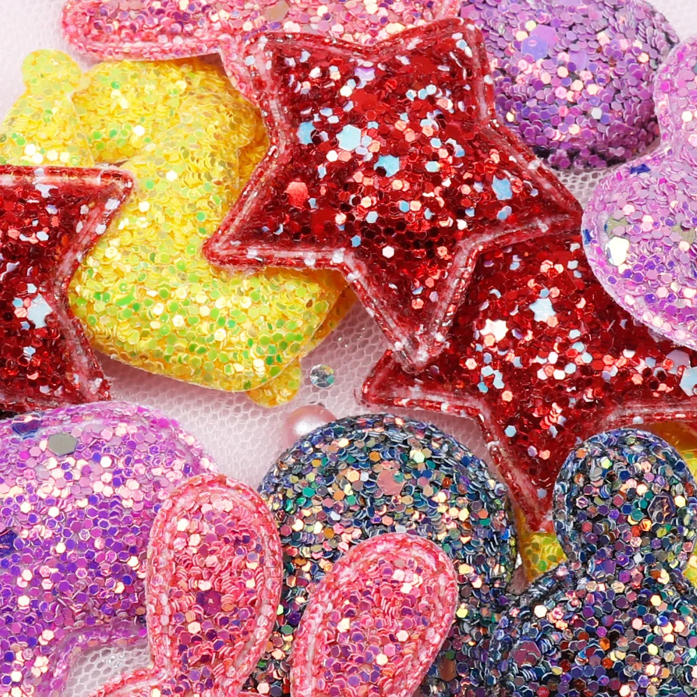 Cheer Bows Glitter Fabric Patches Star Heart Sequin Appliques Padded Patches for Clothes Stickers DIY Hair Clips Ornament 10pcs
Cheer Bows Glitter Fabric Patches Star Heart Sequin Appliques Padded Patches for Clothes Stickers DIY Hair Clips Ornament 10pcs
