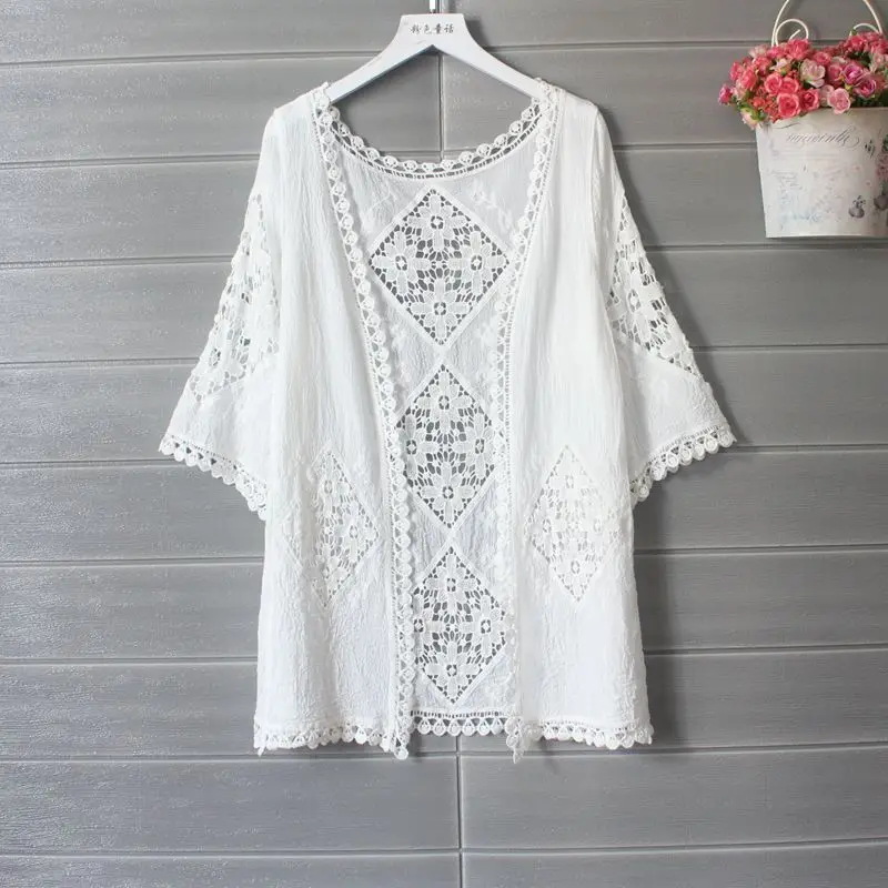 Lace Cardigan White Shirt Beach Kimono Cardigan Women Summer Cardigans Women Tops Hollow Out Blouse Blusas Mujer De Moda 2019
Lace Cardigan White Shirt Beach Kimono Cardigan Women Summer Cardigans Women Tops Hollow Out Blouse Blusas Mujer De Moda 2019