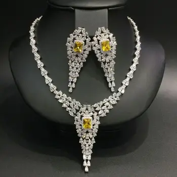 Top Quality Pear Shape Cubic Zirconia Luxury Women Wedding Evening Party Costume Jewelry Set With Yellow stone
Top Quality Pear Shape Cubic Zirconia Luxury Women Wedding Evening Party Costume Jewelry Set With Yellow stone