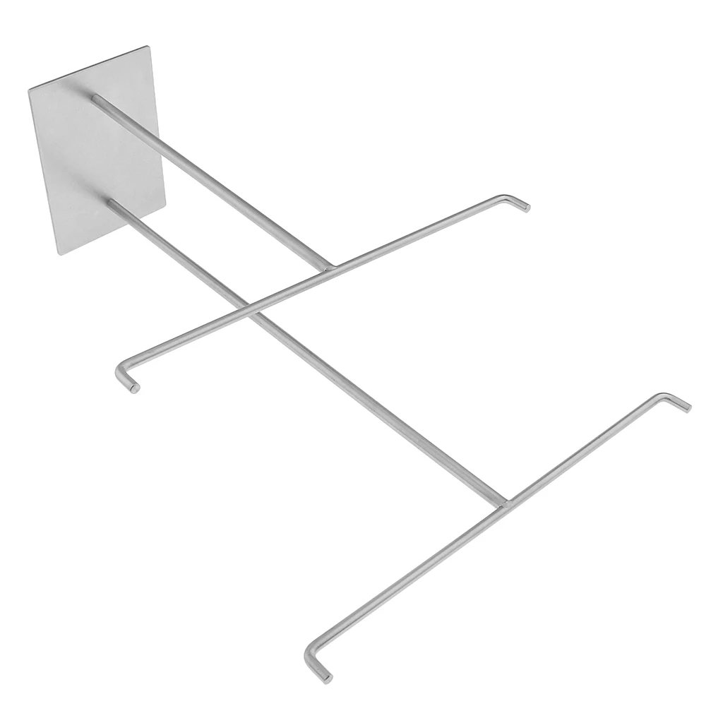 Stainless Steel Retail Store Scarf Display Free Stand Holder Bath Hand Towel Rack Organizer Double Bar Rails