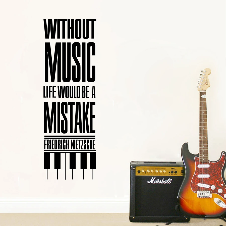 " Without music, life would be a mistake " Wall Art Decals Friedrich Nietzsche Famous Saying For Home/Music Studio Decoration
" Without music, life would be a mistake " Wall Art Decals Friedrich Nietzsche Famous Saying For Home/Music Studio Decoration