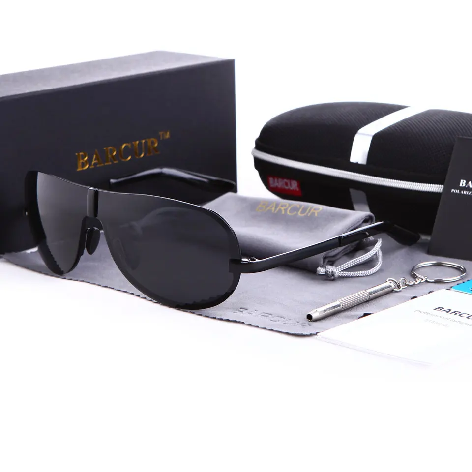 BARCUR Polarized Black Sunglasses Male Rimless Yellow Glasses Men Driving Night Vision Goggles Eyewear Accessories Oculos 
BARCUR Polarized Black Sunglasses Male Rimless Yellow Glasses Men Driving Night Vision Goggles Eyewear Accessories Oculos